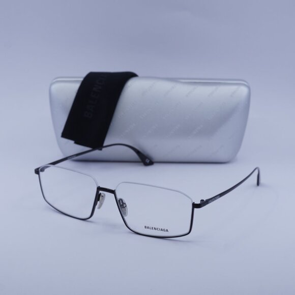 Balenciaga BB0143O 001 Rectangle Eyeglasses 58mm - Black - Picture 6 of 10